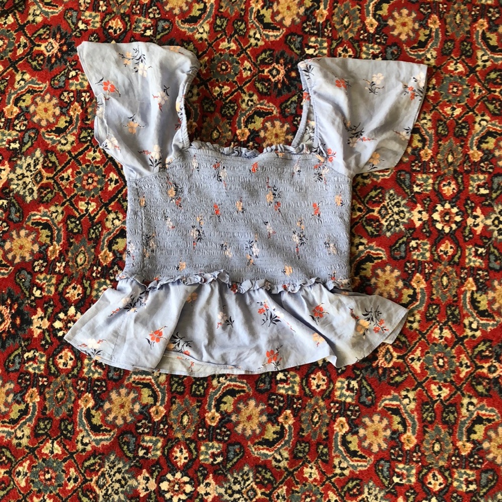 Madewell Blue Floral Top